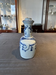 A Chinese blue and white 'elephant' kendi, Wanli