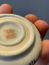 Three Chinese famille rose seal paste boxes, Qianlong and Yang He Tang 養和堂 mark, 20th C.