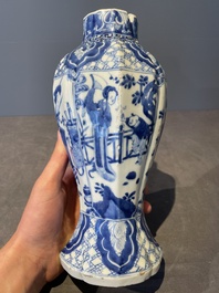 Three Chinese blue and white vases with floral design, Kangxi