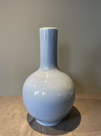 A Chinese monochrome clair-de-lune-glazed bottle vase, Republic