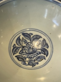 A collection of ten Chinese blue and white bowls, Ming