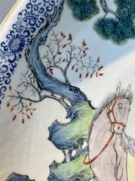 A large Chinese famille rose dish, Qianlong mark, Republic