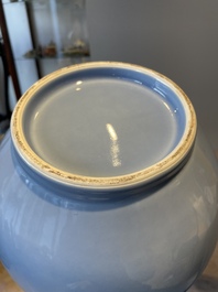 A Chinese monochrome clair-de-lune-glazed bottle vase, Republic