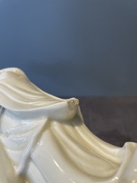 Two Chinese Dehua blanc de Chine figures of Guanyin, 18th C.