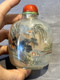Eight Chinese inside-painted glass snuff bottles, signed Tang Zichuan 湯子川 and Ye Zhongzhi 葉仲芝, 20th C.