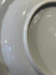 A pair of rare Chinese Canton famille rose armorial soup plates with the arms of Wight, ca. 1810