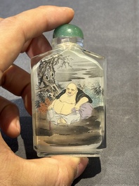 Six Chinese inside-painted glass snuff bottles, 20th C.