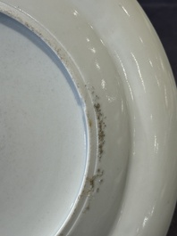 A rare Chinese Canton famille rose armorial dish with the arms of Wight, ca. 1810