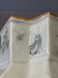 A Chinese famille rose vase and a plate, Qianlong mark, 20th C.