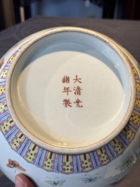 A Chinese famille rose 'butterfly' bottle vase, Guangxu mark and of the period