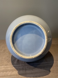A Chinese monochrome clair-de-lune-glazed bottle vase, Republic