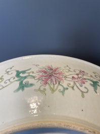 A large Chinese famille rose dish, Qianlong mark, Republic