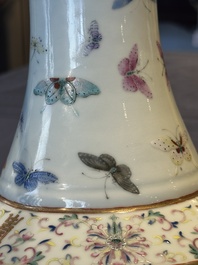 A Chinese famille rose 'butterfly' bottle vase, Guangxu mark and of the period