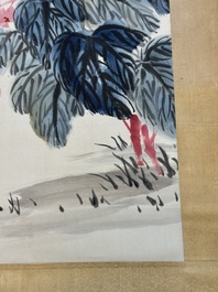 Qi Baishi 齊白石 (1864-1957): 'Butterfly and flowers', ink and colour on paper, dated 1928
