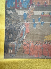 Chinese school: 'Qianlong's banquet', ink and colour on silk, Qing or later