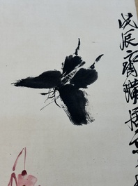 Qi Baishi 齊白石 (1864-1957): 'Butterfly and flowers', ink and colour on paper, dated 1928