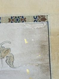 Wen Fanggang 翁方綱 (1733-1818): 'Couplet', ink on gold paper