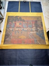 Chinese school: 'Qianlong's banquet', ink and colour on silk, Qing or later