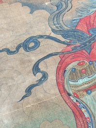 Chinese school: 'Great Heavenly King', ink and colour on silk, Ming or later