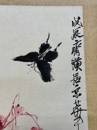 Qi Baishi 齊白石 (1864-1957): 'Butterfly and flowers', ink and colour on paper, dated 1928