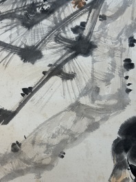 Liu Jilu 劉繼卣 (1918-1983): 'Two squirrels under the pine tree', ink and colour on paper, dated 1978