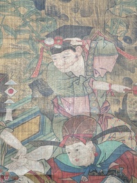 Follower of Su Hanchen 蘇漢臣 (1094-1172): 'Knick-knack peddler', ink and colour on silk, Qing or later