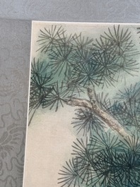 Ma Jin 馬晉 (1900-1970): 'Horse in the pine forest', ink and colour on paper, dated 1942