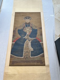 Chinese school: 'Portrait of an imperial concubine', ink and colour on silk, Qing