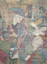 Follower of Su Hanchen 蘇漢臣 (1094-1172): 'Knick-knack peddler', ink and colour on silk, Qing or later
