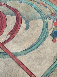 Chinese school: 'Great Heavenly King', ink and colour on silk, Ming or later