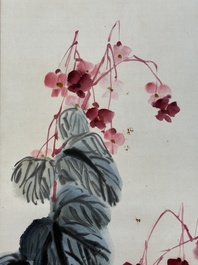 Qi Baishi 齊白石 (1864-1957): 'Butterfly and flowers', ink and colour on paper, dated 1928