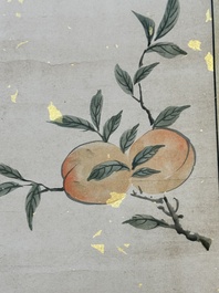 Wen Fanggang 翁方綱 (1733-1818): 'Couplet', ink on gold paper