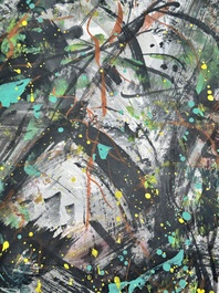 Wu Guanzhong 吴冠中 (1919-2010): 'A corner of the courtyard', ink and colour on paper, dated 1991