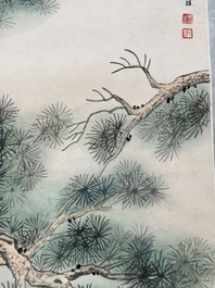 Ma Jin 馬晉 (1900-1970): 'Horse in the pine forest', ink and colour on paper, dated 1942