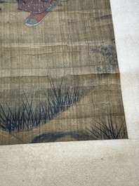 Follower of Su Hanchen 蘇漢臣 (1094-1172): 'Knick-knack peddler', ink and colour on silk, Qing or later