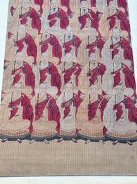 Chinese school: '24 monks', ink and colour on silk, Qing