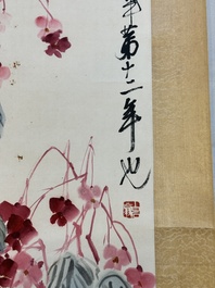 Qi Baishi 齊白石 (1864-1957): 'Butterfly and flowers', ink and colour on paper, dated 1928
