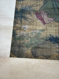 Follower of Su Hanchen 蘇漢臣 (1094-1172): 'Knick-knack peddler', ink and colour on silk, Qing or later