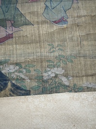 Follower of Su Hanchen 蘇漢臣 (1094-1172): 'Knick-knack peddler', ink and colour on silk, Qing or later