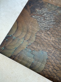 Chinese school: 'Mountainous landscape', ink and colour on silk, Ming or later