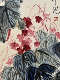 Qi Baishi 齊白石 (1864-1957): 'Butterfly and flowers', ink and colour on paper, dated 1928