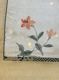 Wen Fanggang 翁方綱 (1733-1818): 'Couplet', ink on gold paper