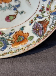 An oval Chinese famille rose 'Madame de Pompadour' dish, Qianlong, ca. 1745