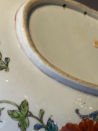 An oval Chinese famille rose 'Madame de Pompadour' dish, Qianlong, ca. 1745