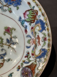 An oval Chinese famille rose 'Madame de Pompadour' dish, Qianlong, ca. 1745