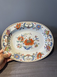 A pair of large oval Chinese famille rose 'Madame de Pompadour' dishes, Qianlong, ca. 1745