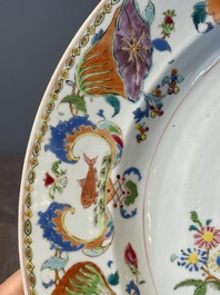 A pair of large Chinese famille rose 'Madame de Pompadour' dishes, Qianlong, ca. 1745