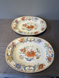 A pair of large oval Chinese famille rose 'Madame de Pompadour' dishes, Qianlong, ca. 1745