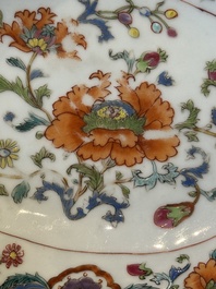 An oval Chinese famille rose 'Madame de Pompadour' dish, Qianlong, ca. 1745