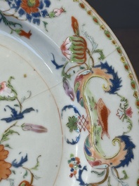Seven Chinese famille rose 'Madame de Pompadour' plates, Qianlong, ca. 1745